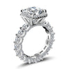 6.0ct Stunning Halo Radiant Cut Engagement Ring