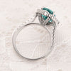 Paraiba Tourmaline Halo Pear Cut  Sterling Silver Engagement Ring