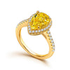 Halo Pear Cut Sterling Silver Engagement Ring