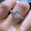 Princess Cut Eternity Sterling Silver Engagement Ring