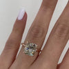 Champagne Cushion Cut Sterling Silver Solitaire Engagement Ring
