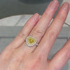 Vintage Double Halo Heart Cut Sterling Silver Engagement Ring