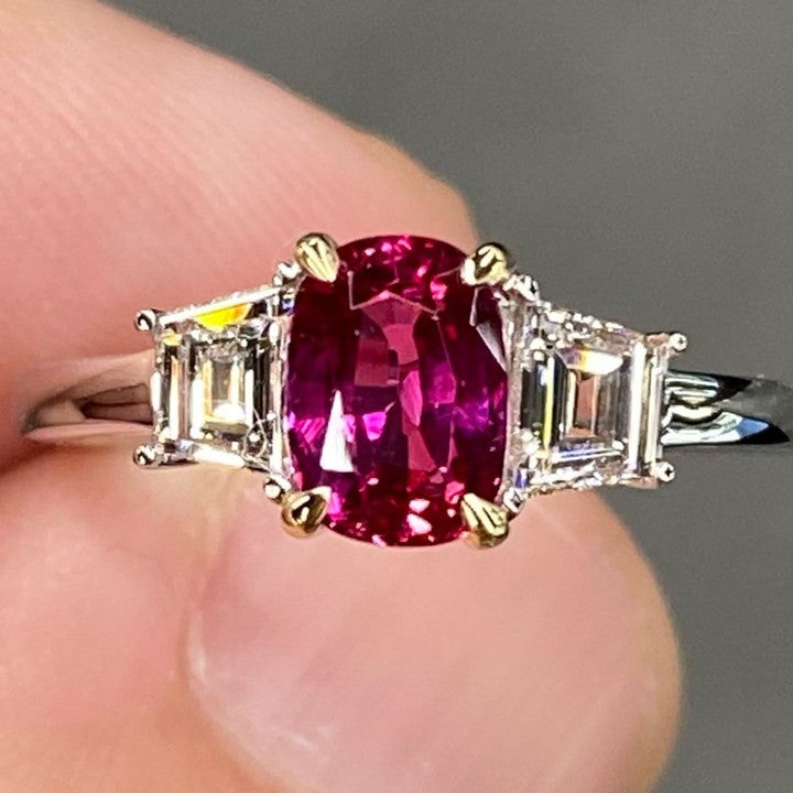 Sapphire Baguette and Diamond Wedding Ring – Bella's Fine Jewelers