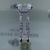 7.4CT Emerald Cut Engagement Ring In Sterling Silver