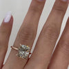 Champagne Cushion Cut Sterling Silver Solitaire Engagement Ring