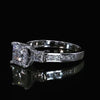 Three Stones Princess Cut Engagement Ring In Sterling Silver