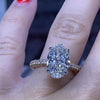3.5ct Oval Cut Eternity Sterling Silver Engagement Ring