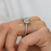 Luxurious Two-Tone Three Stone Radiant Cut Sterling Silver Engagement Ring