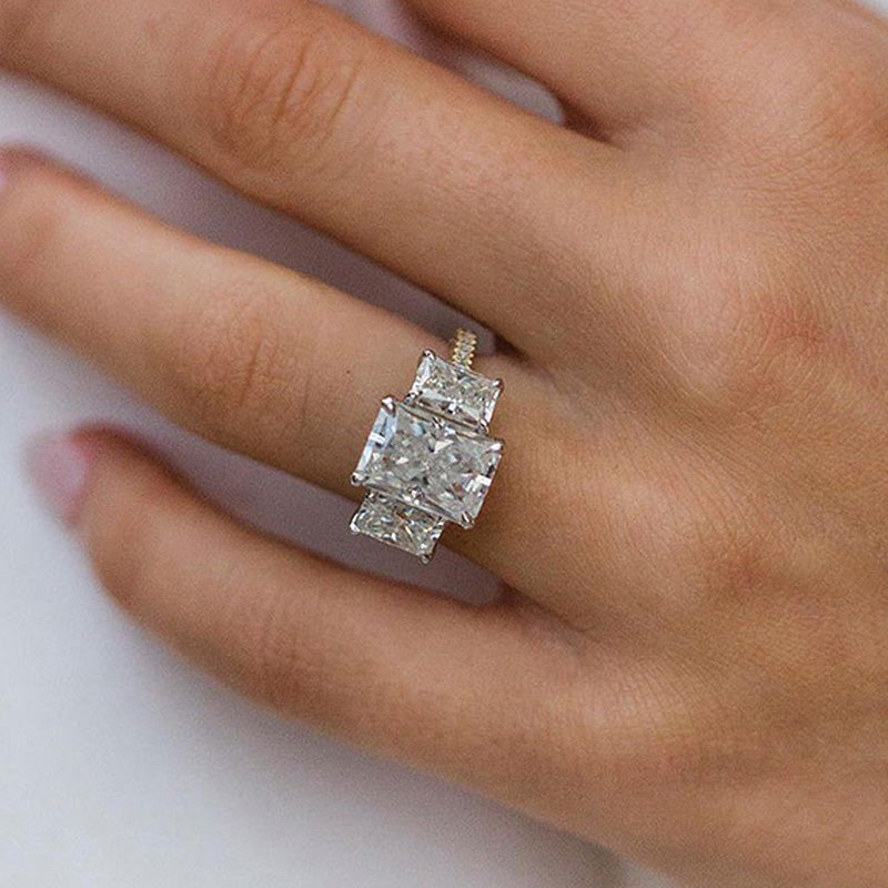 Buy 3 Carat Radiant Cut Engagement Ring, 3 Stone Diamond Ring, IGI  Certified, CVD Lab Grown Engagement Ring, Radiant Cut Lab Grown Diamond Ring  Online in India - Etsy