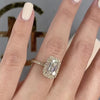 Halo Emerald Cut Eternity Engagement Ring