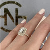 Halo Emerald Cut Eternity Engagement Ring
