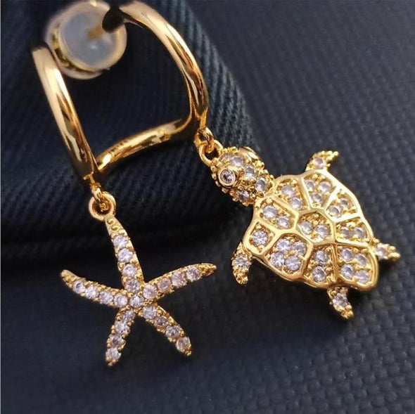Fashion Turtle Starfish Dangle Earrings