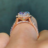 Cushion Cut Engagement Ring in Rose Golden Tone