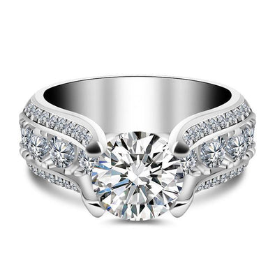 Unique Design Engagement Ring with Widen Edge