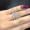 3pcs Radiant Cut Sterling Silver Wedding Bridal Set