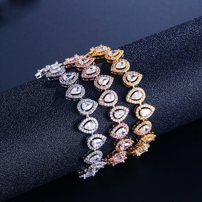 Exquisite Pear Cut Copper Bracelet
