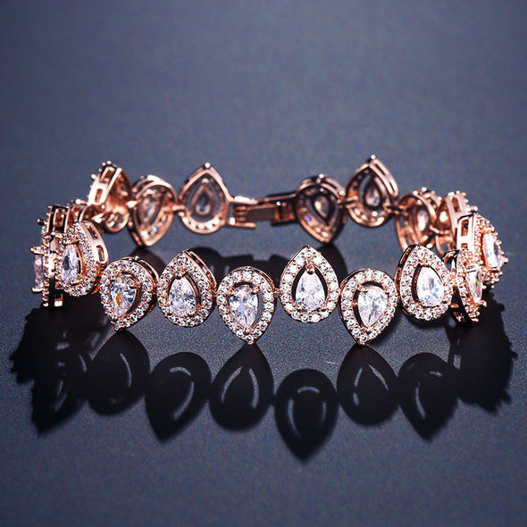 Exquisite Pear Cut Copper Bracelet