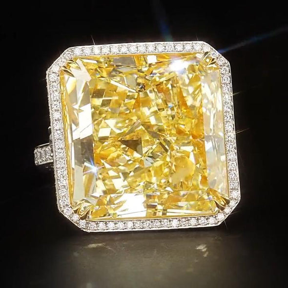 Fancy Yellow Engagement Ring in Radiant Cut