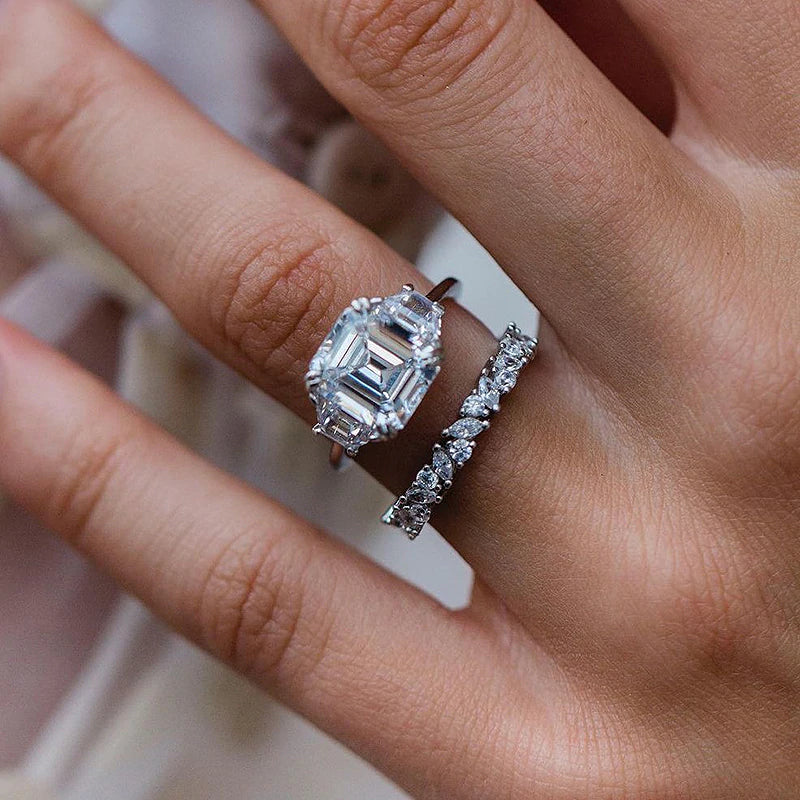 Asscher cut bridal sets clearance