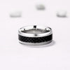 Black and Silver Titanium Steel Wedding Band for Men