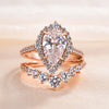 Sale | Rose Golden Tone Pear Cut 4.0 CT. Sterling Silver Bridal Set