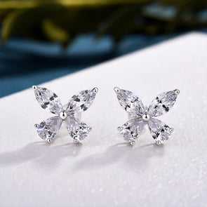 Butterfly Design Sterling Silver Stud Earrings