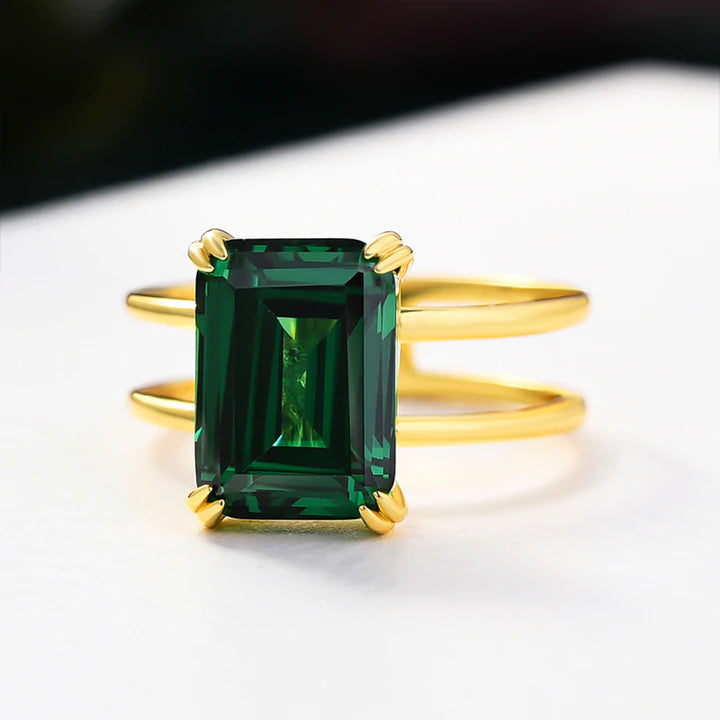 Stack Green Raw Emerald Ring Gold - May Birthstone Ring - Solitaire Stone  Ring - Stacking Ring - Gold Ring - Marquise Prong Set Ring, RG-MQ