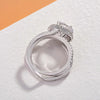Stunning Round Cut Halo Insert Bridal Ring Set In Sterling Silver