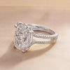 Sparkling Split Shank Cushion Cut Engagement Ring In Sterling Silver
