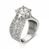Beautiful Multi Row Round Cut Solitaire Engagement Ring in Sterling Silver