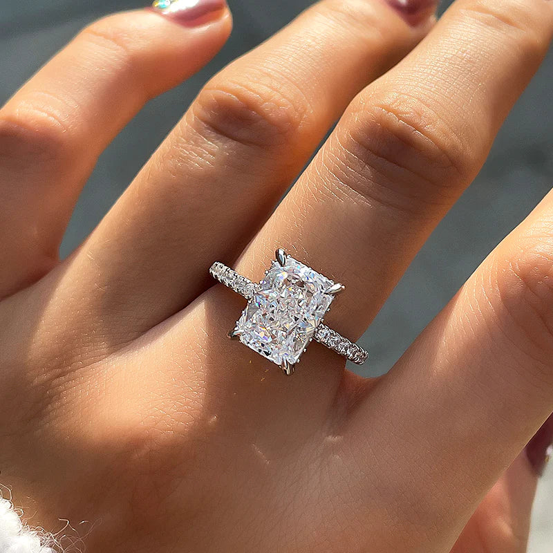 Rectangle moissanite ring deals