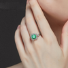 Vintage Flower Emerald Green Engagement Ring