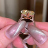 Vintage 6.0 CT Yellow Heart Engagement Ring In Rose Golden Tone