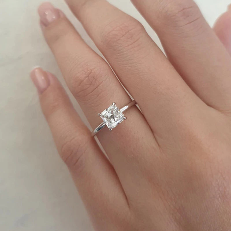 Princess cut 2025 simple band