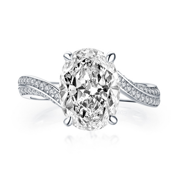 Oval Cut Bypass Engagement Ring For Her