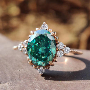 Vintage Paraiba Tourmaline Engagement Ring In Sterling Silver