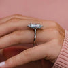 Exquisite Radiant Cut Halo Engagement Ring In Sterling Silver