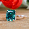 Gorgeous Radiant Cut Paraiba Tourmaline Sterling Silver Engagement Ring