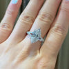 Marquise Cut Engagement Ring In Sterling Silver With Spilt Shank