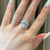 Marquise Cut Engagement Ring In Sterling Silver With Spilt Shank