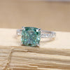 Exquisite Paraiba Tourmaline Cushion Cut Engagement Ring In Sterling Silver