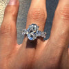Stunning Oval Cut 4 Prong Engagement Ring In Sterling Silver