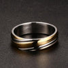 Golden Titanium Steel Ring Wedding Bands For Men