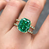 Paraiba Tourmaline Double Hollow Band Engagement Ring In Sterling Silver