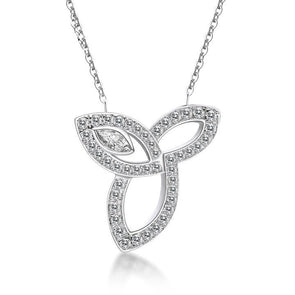 Leaf Design Sterling Silver Pendant Necklace