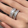 Gorgeous 3PCS Wedding Band Set In Sterling Silver