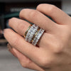 Luxurious 4PCS Wedding Band Set For Women In Sterling Silver