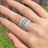 Luxurious 3PCS Wedding Band Set For Women In Sterling Silver