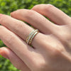 Exquisite 3PCS Yellow Gold Round Cut Sterling Silver Wedding Band