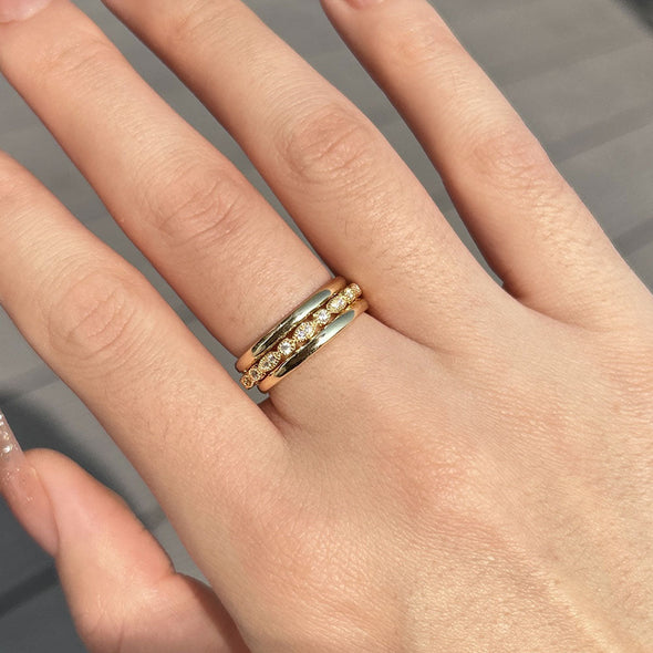 Simple 3PCS Yellow Gold Tone Wedding Band In Sterling Silver